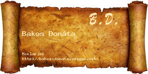Bakos Donáta névjegykártya